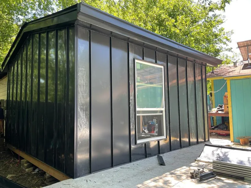 Black standing seam metal wall panels for Metal Roof Installation in Zephyrhills South